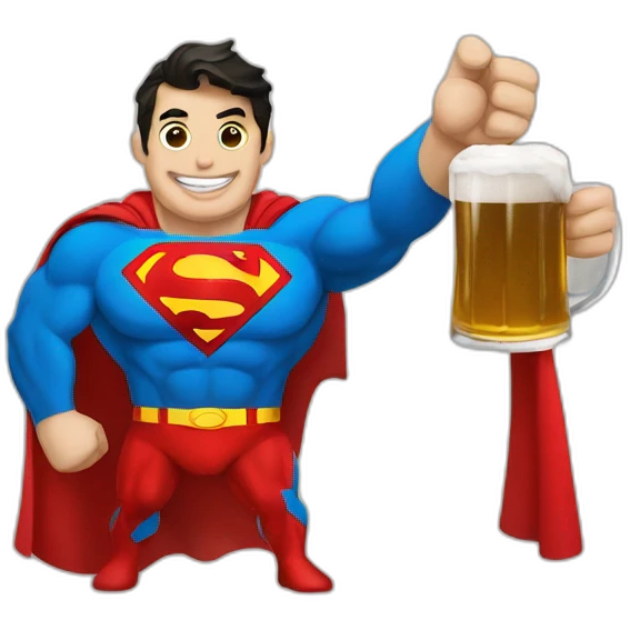 Superman ans beer emoji