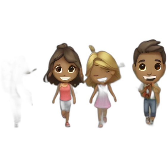 paseo en grupo en montaña emoji