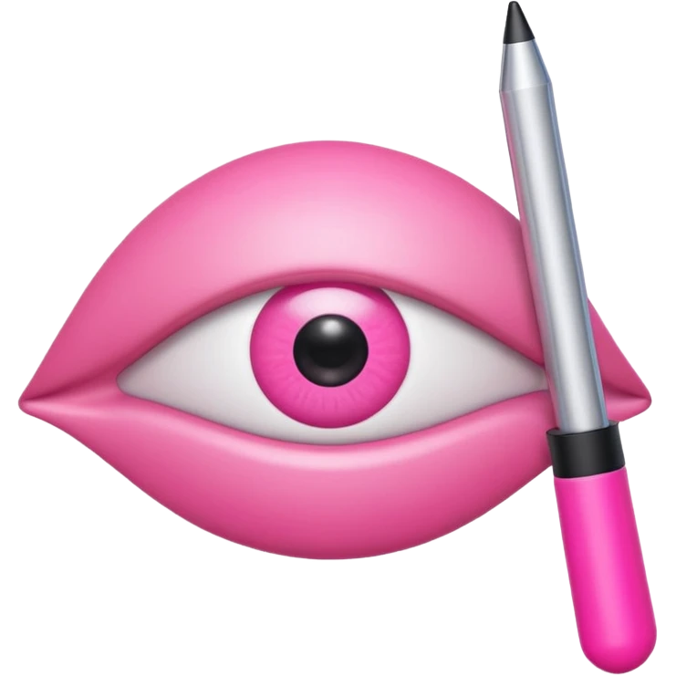 genera un emoji 3d en formato ios de un ojo con eyeliner rosa emoji