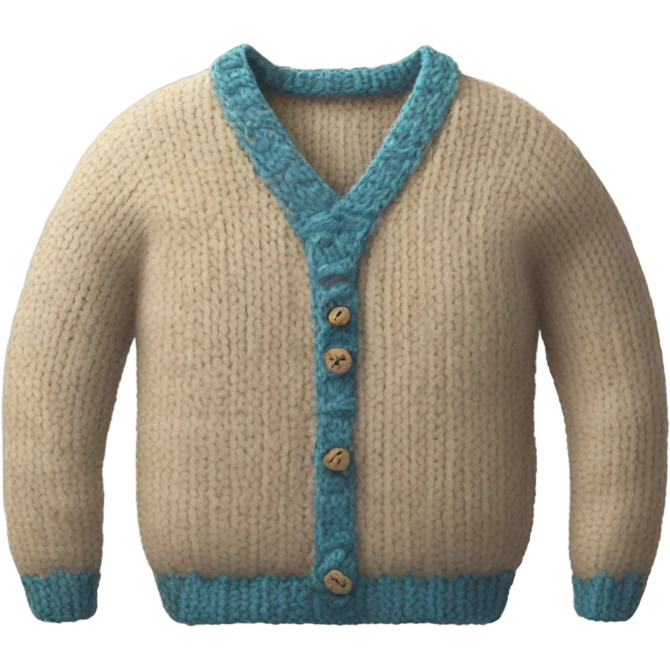 half knit sweater with knitting needles emoji