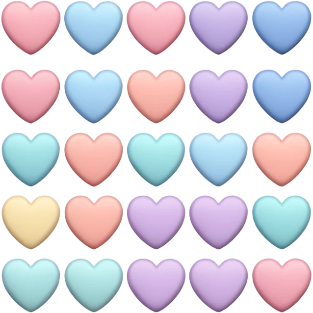 Make pastel colored hearts emoji