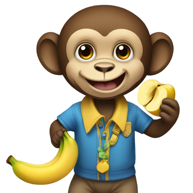 Monkey eating banana emoji