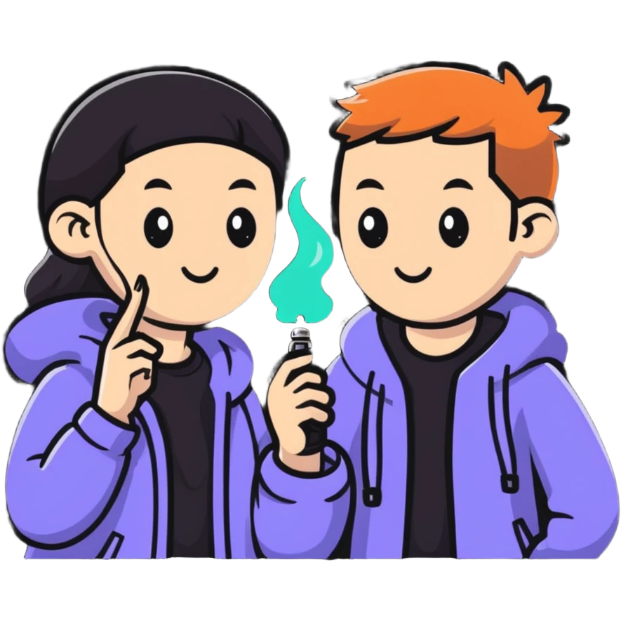 couples with vape emoji