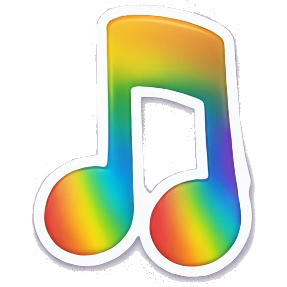music note rainbow sticker emoji