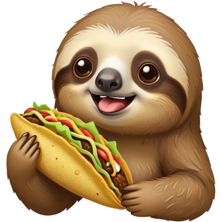 sloth eating a taco emoji