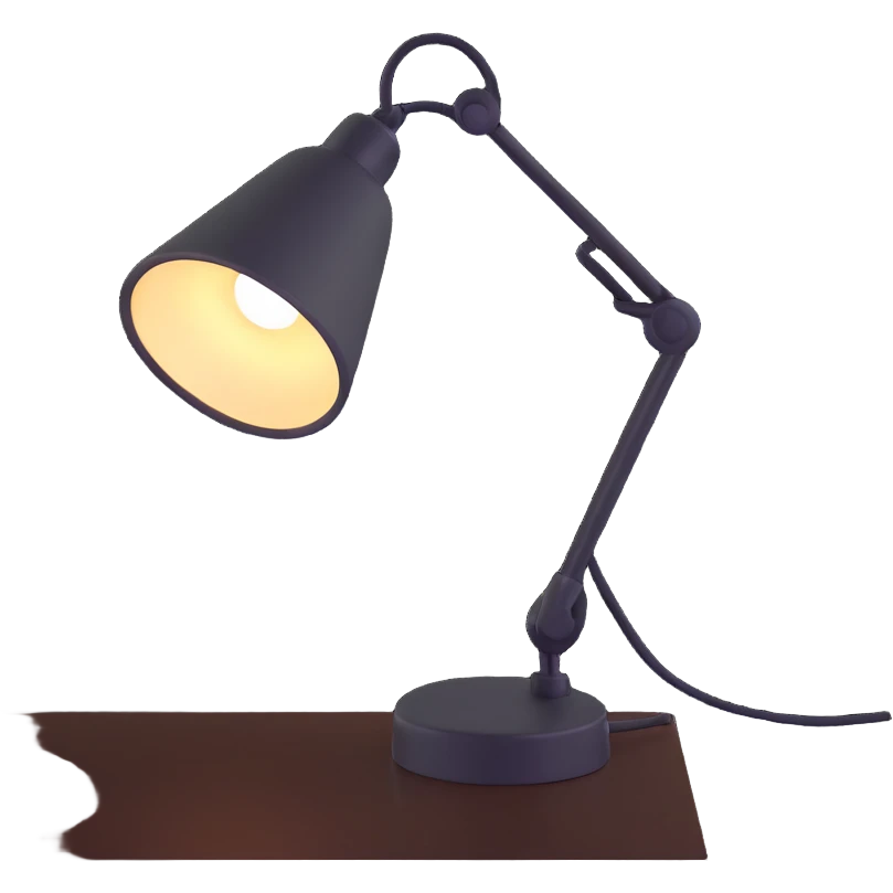 desk lamp with expressive face emoji
