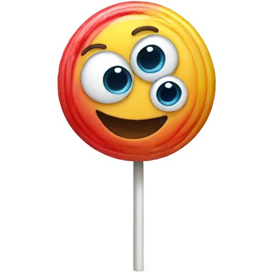 lolipop with a face emoji