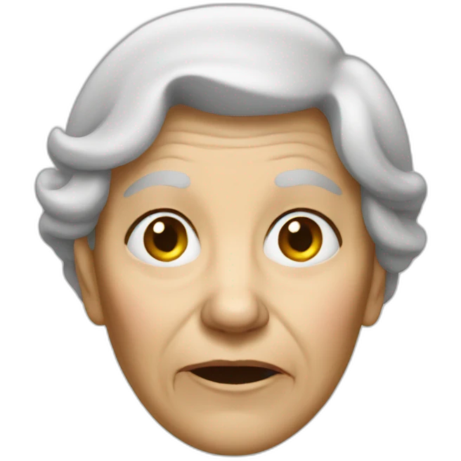 Old lady with dirty face emoji