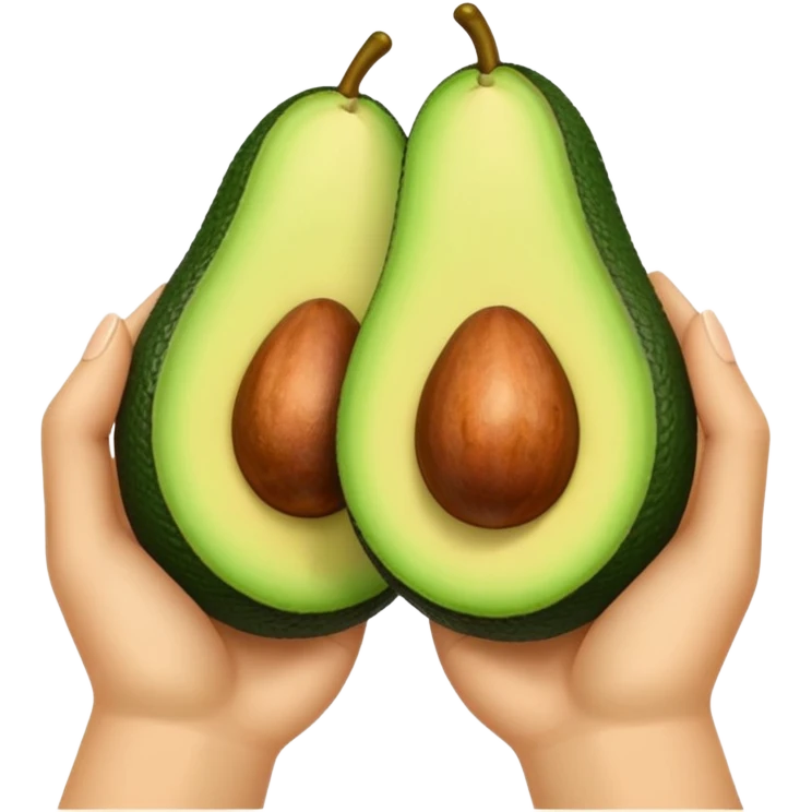 hands holding a small avocado emoji