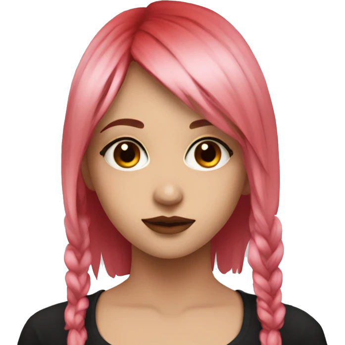 egirl with red/black har emoji