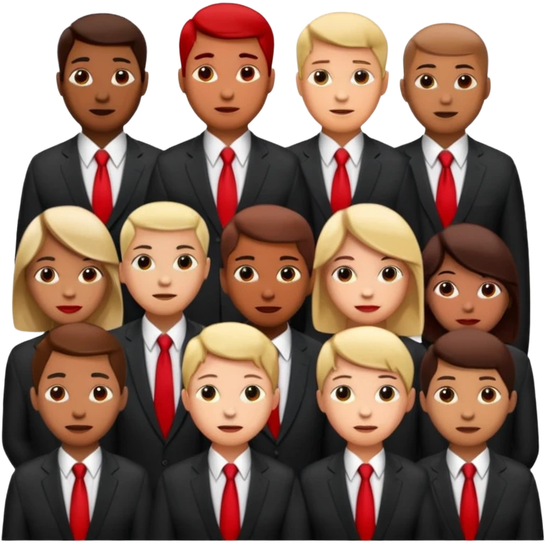 people with red ties emoji
