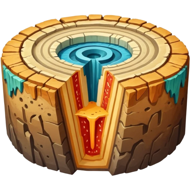 Planet crust, mantle, and core emoji