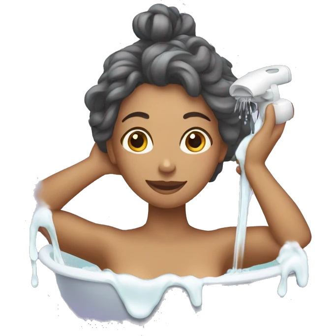 woman washing hair emoji