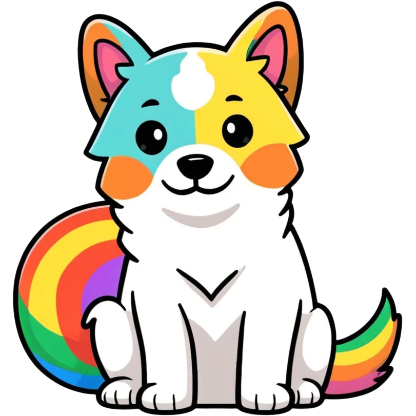 Rainbow dog emoji