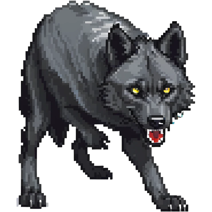 fierce black wolf emoji