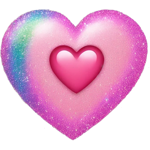 pink heart with rainbow glitter emoji