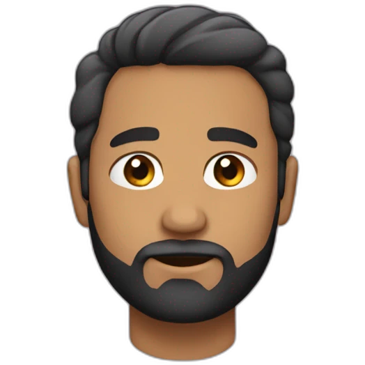 No pelo y con barba emoji