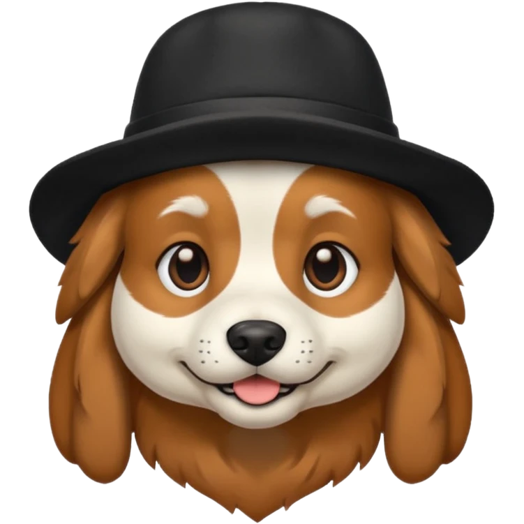 Dog and hat black emoji