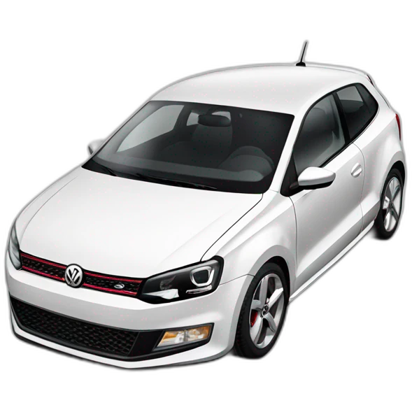 White Volkswagen Polo 5 gti emoji