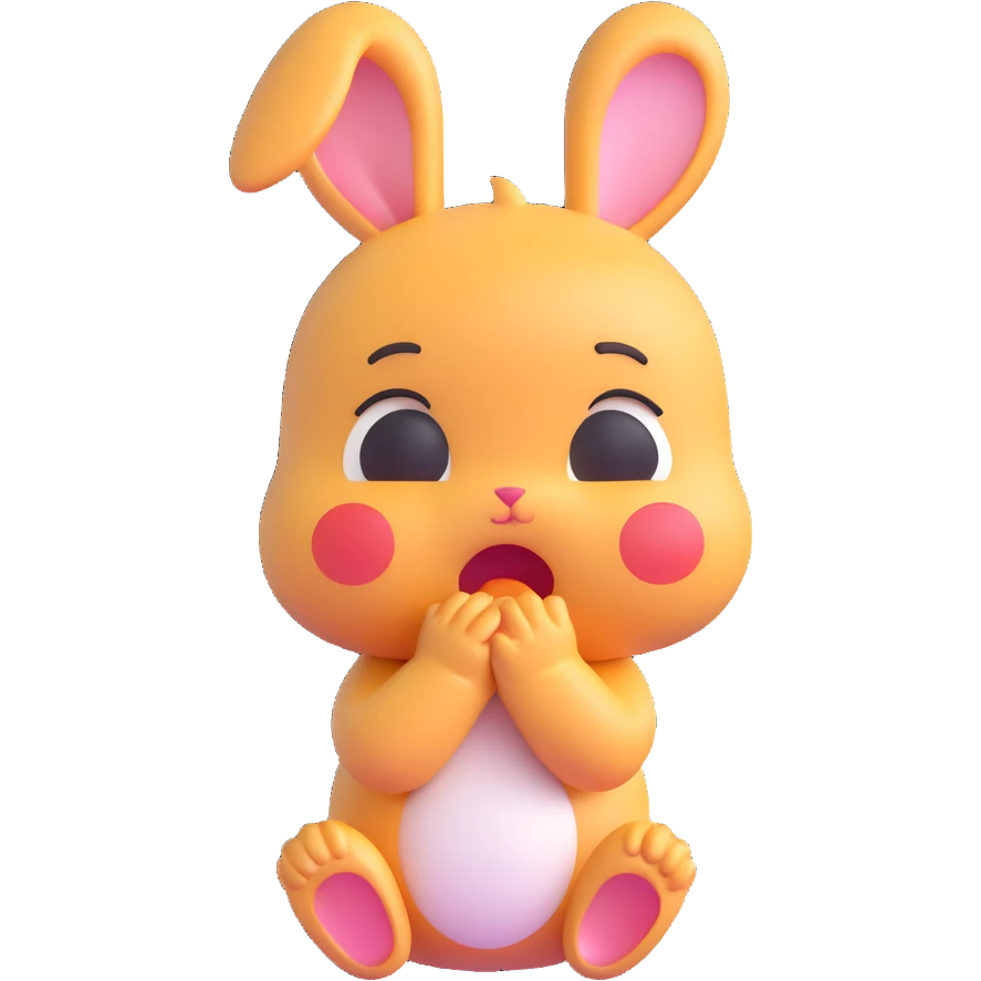 crying baby rabbit, 3D emoji style emoji