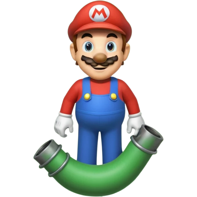 Mario se tient sur un tuyau de Mario Bros emoji