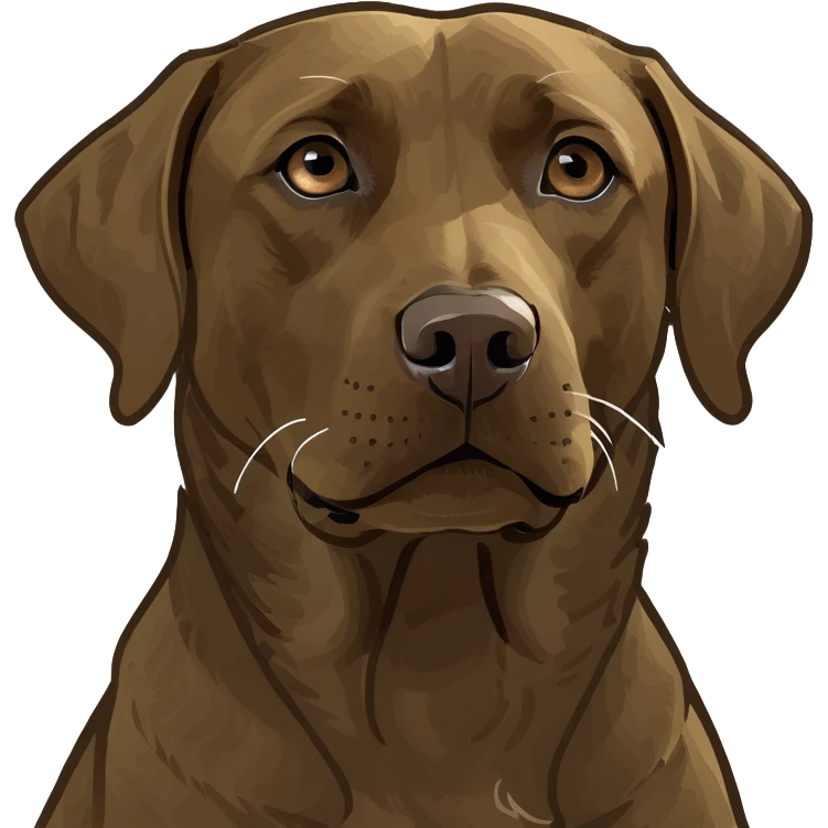 Brown labrador with light eyes emoji