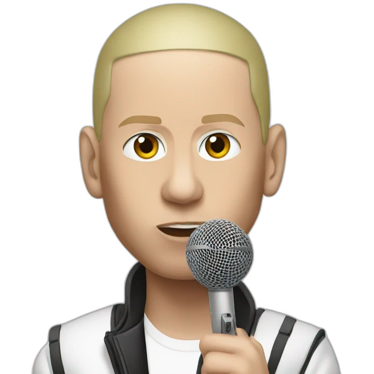 Eminem with mic emoji