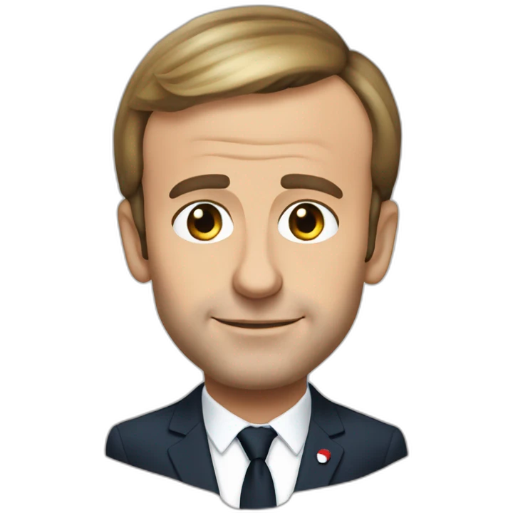 Emmanuel Macron sans cheveu  emoji