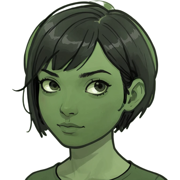 Asian girl with short black hair emoji