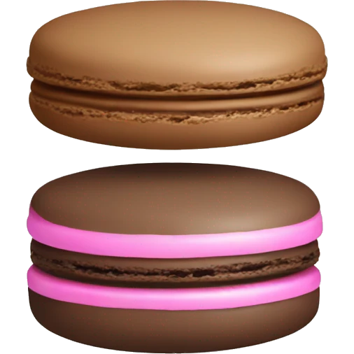 Two macaroons one pink one brown  emoji