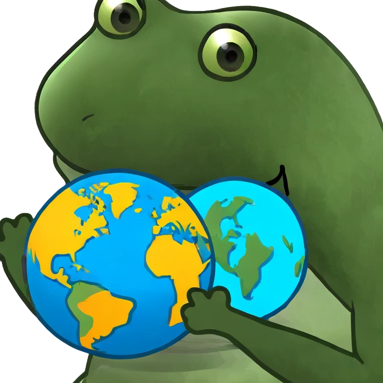 3D globe with national flags of different countries embedded on the continents emoji