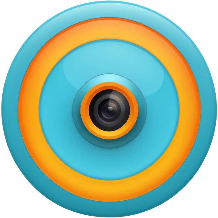 A circle with a thermal camera effect, cyan color emoji