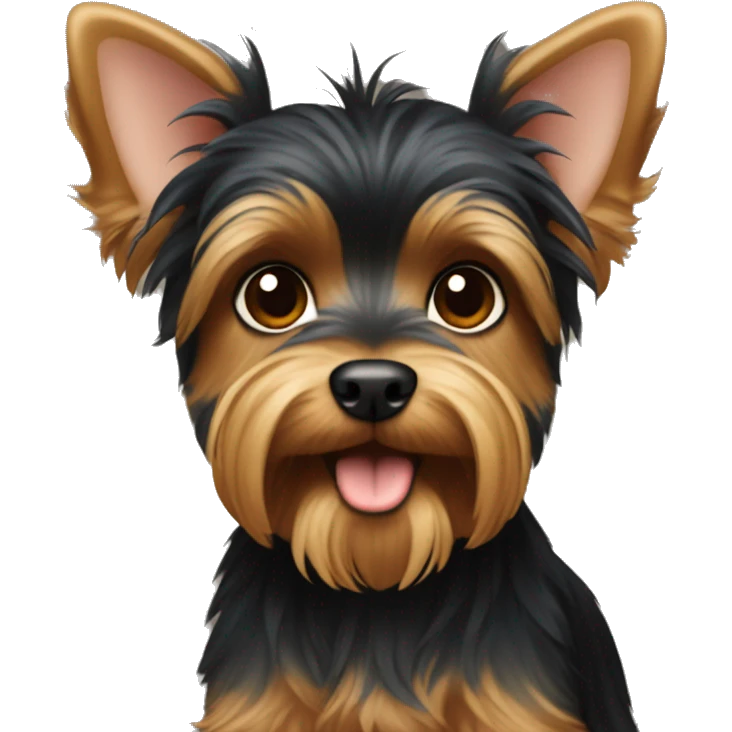 Black Yorkshire terrier with light brown Muzzle and paws emoji