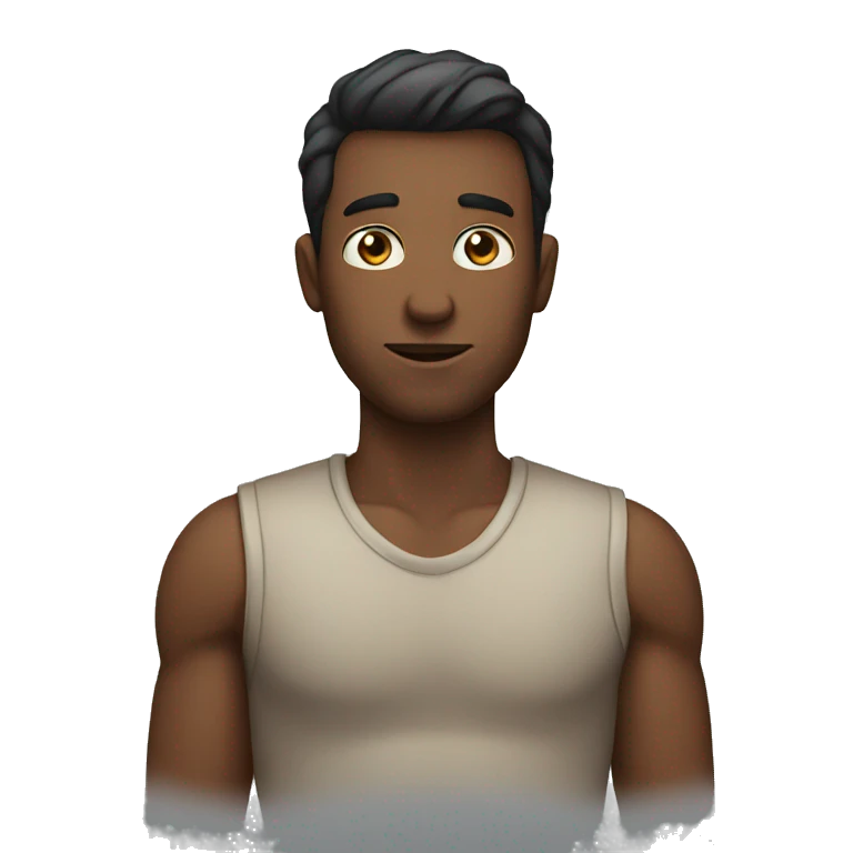 A guy with his hand over his chest emoji