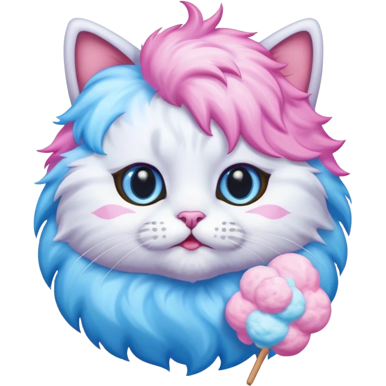 cat with coton candy emoji