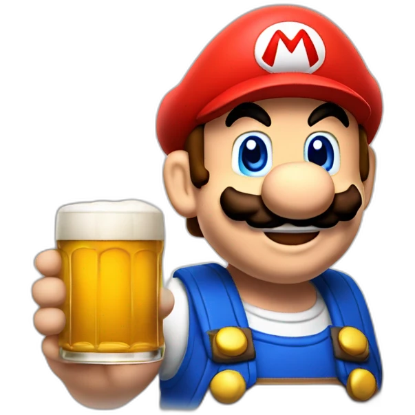 Mario qui boit une bière emoji