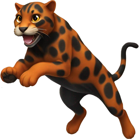 jumping orange burnt panther emoji