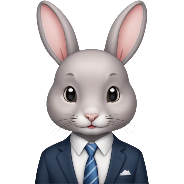 Rabbit short hair and tie emoji