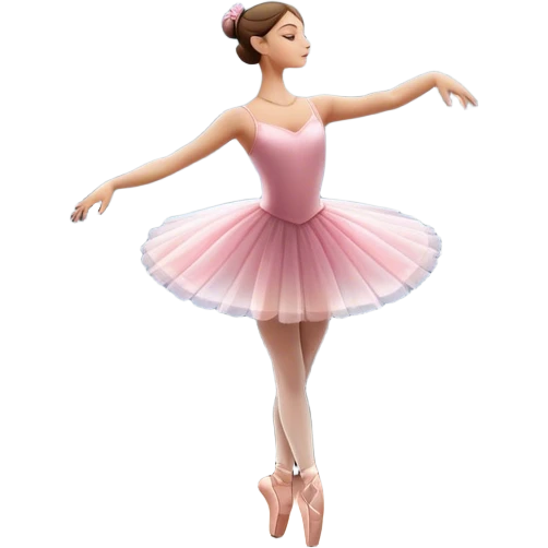 Icon for Ballet: a theater stage with silhouette of a ballerina in an elegant pose, surrounded by spotlight and stage lights. The icon should convey the grace and beauty of ballet, with focus on the dancer and the dramatic lighting. Transparent background. emoji
