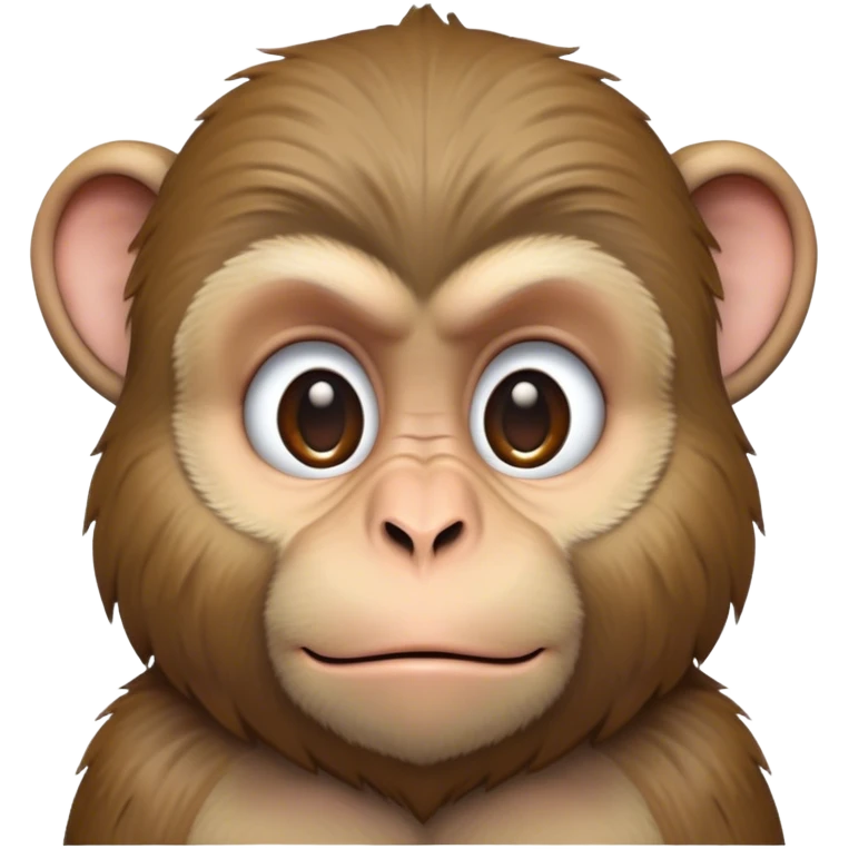 Cinematic Noble Macaque Portrait Emoji, Poised and regal, with a smart, agile build and expressive, deep-set eyes, adorned with soft, detailed fur and a dignified expression, Simplified yet sharp and sophisticated features, highly detailed, glowing with a soft, natural radiance, high shine, intelligent and commanding, stylized with an air of primate nobility, focused and alert, soft glowing outline, capturing the essence of a watchful and confident guardian that appears ready to leap out of the screen with effortless authority! emoji