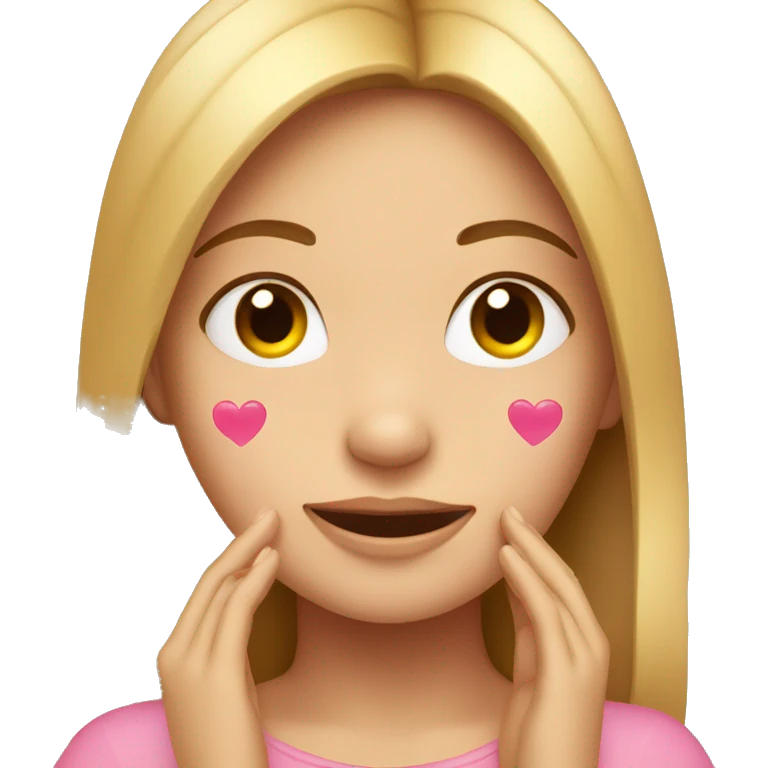 girl with one hand up with hearts on her eyes  emoji