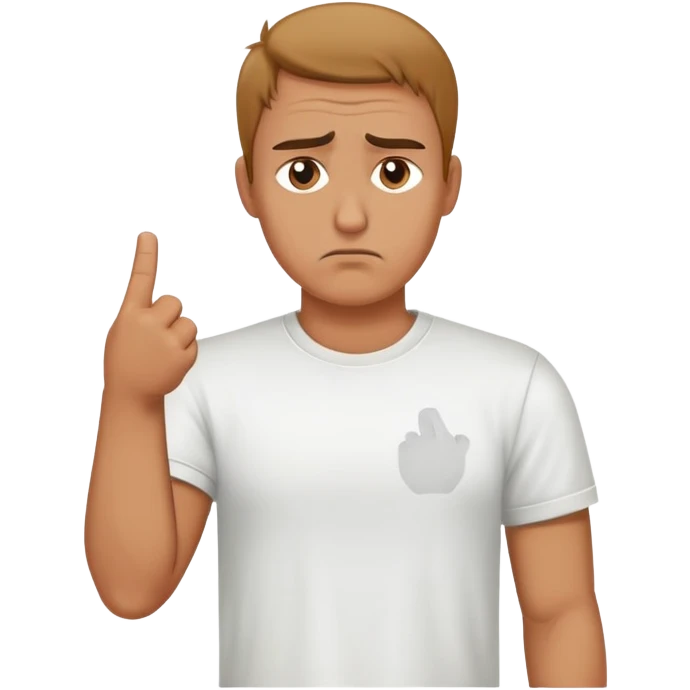 man sad with middle finger emoji