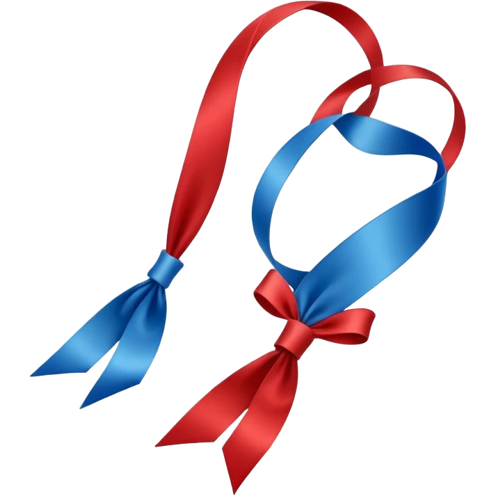 ribbon style bookmark, red or blue, no text emoji