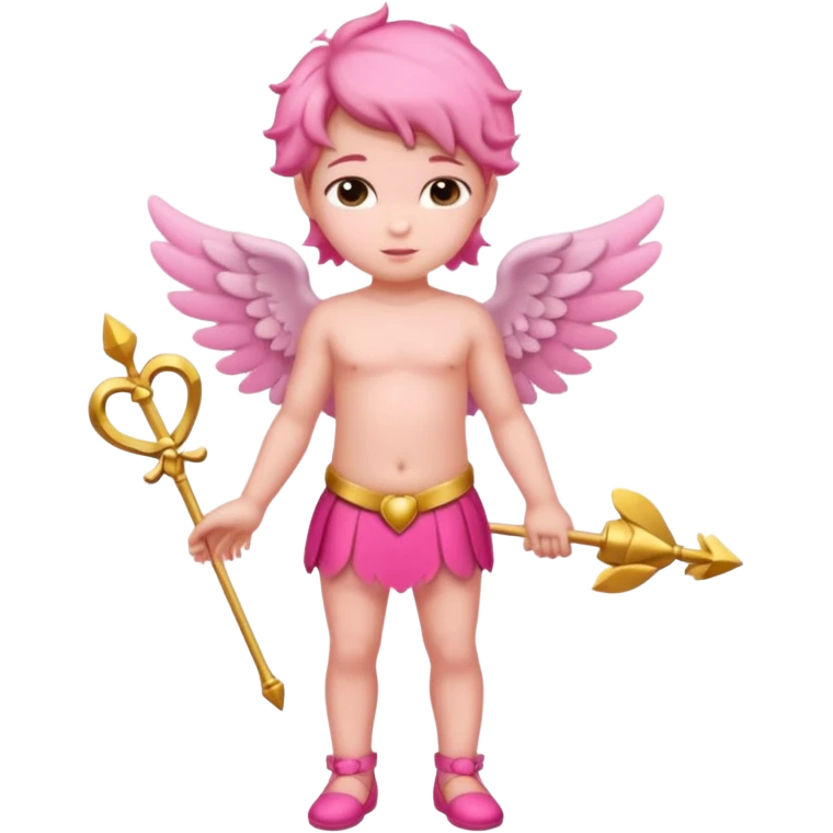 Full body Cupid in pink with no bow in hair emoji