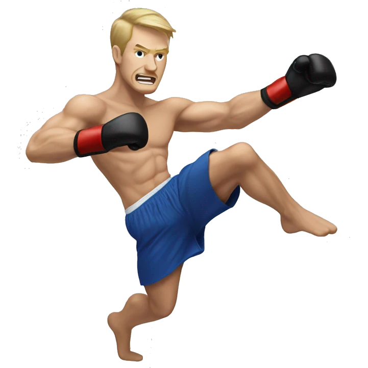 Thigh kick kickboxing white dude emoji