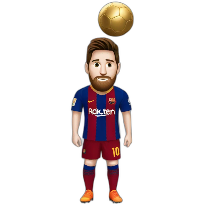 Messi avec le ballon d or emoji