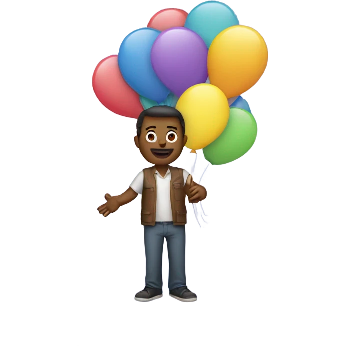 Man with two balloons for hands emoji