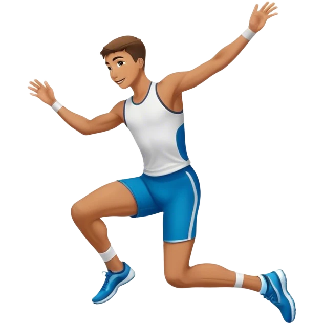 male athlete knee in air jumping emoji