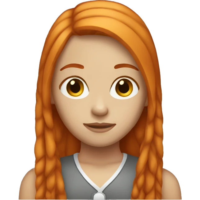ginger girl straight hair emoji
