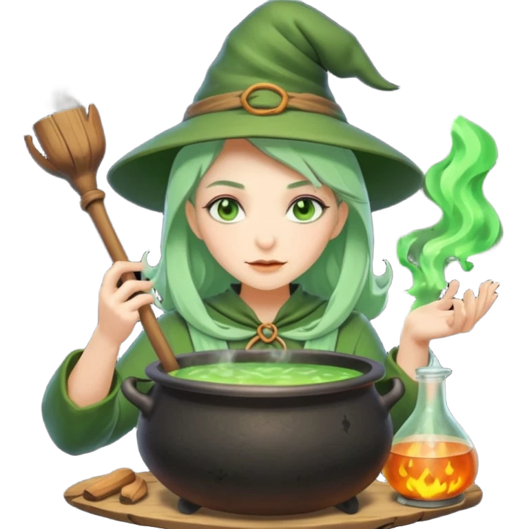 green witch cooking potion emoji